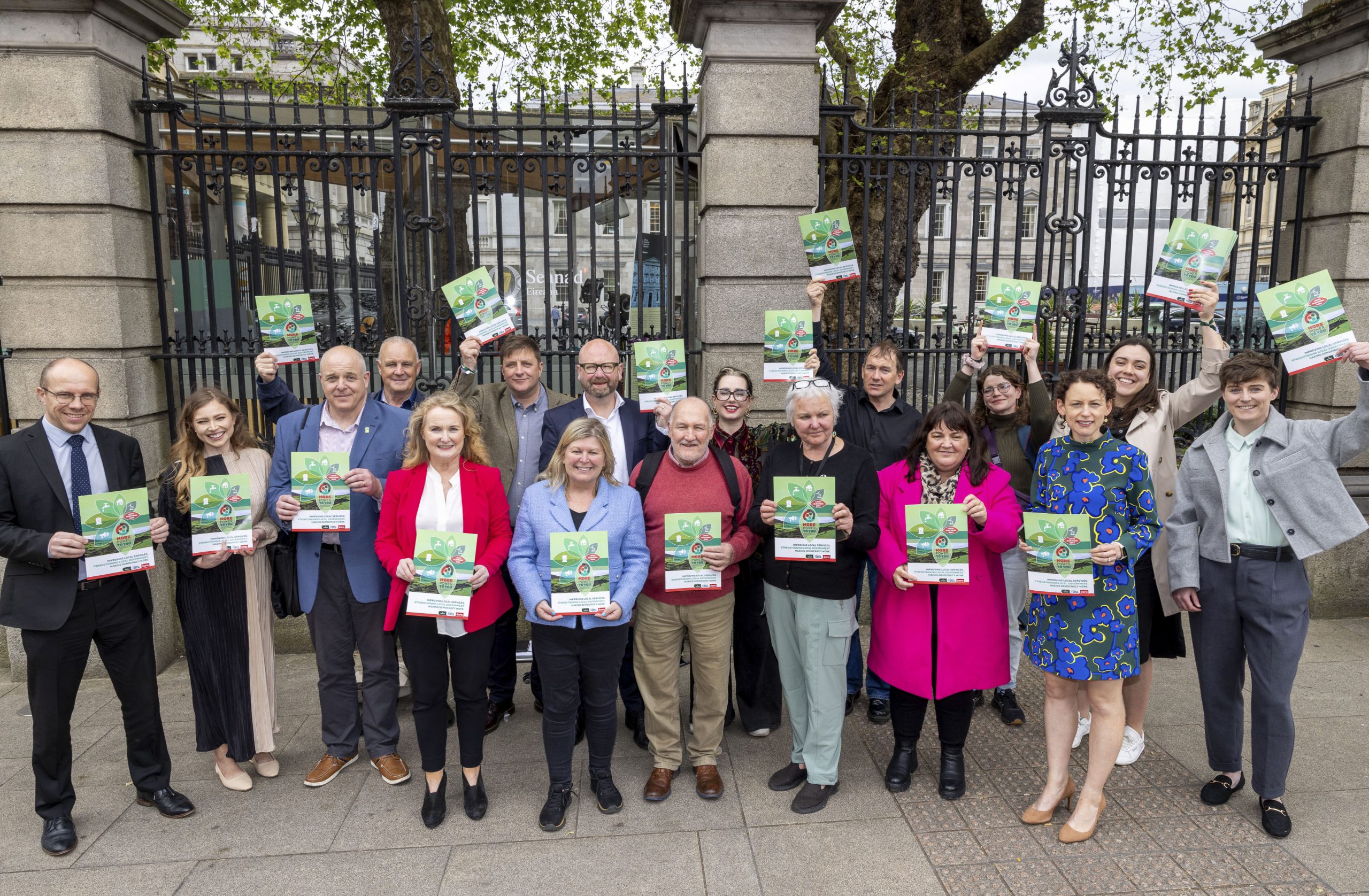 Trade unions outside the Dáil launching the manifesto for local elections